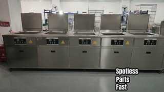 نظرة فاحصة: منظف قطع غيار السيارات بالموجات فوق الصوتية بخزان صناعي 40 كيلو هرتز 192 لتر، تنظيف بالماء البارد